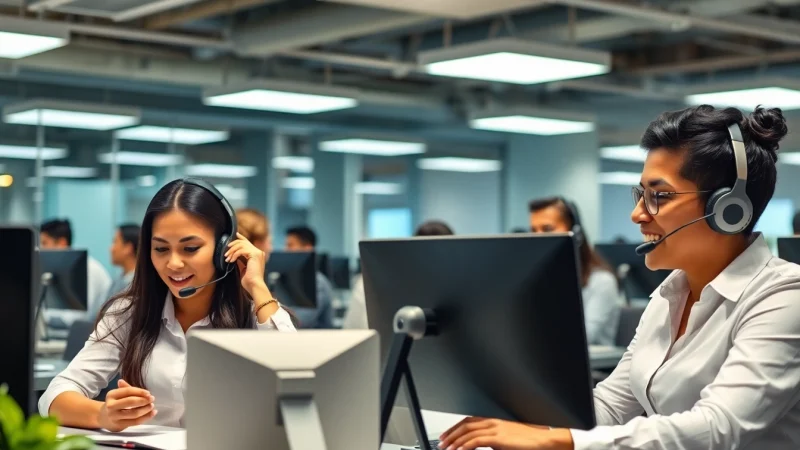 Agents working at a Tijuana call center, providing exceptional customer service and support.