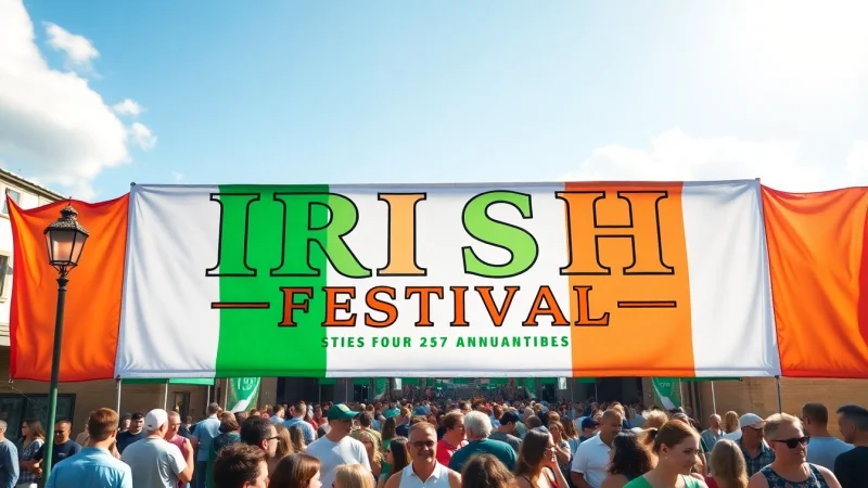 Celebrate Ireland with a colorful festival banner showcasing community spirit and vibrant colors featuring the banner ireland.