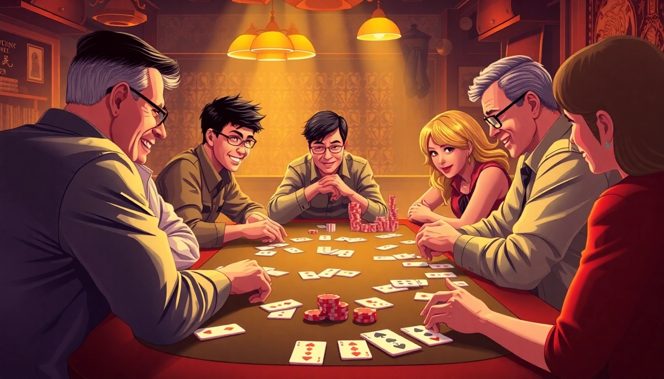 Engage in thrilling rummy wealth gameplay at a lively table full of colorful cards and chips.