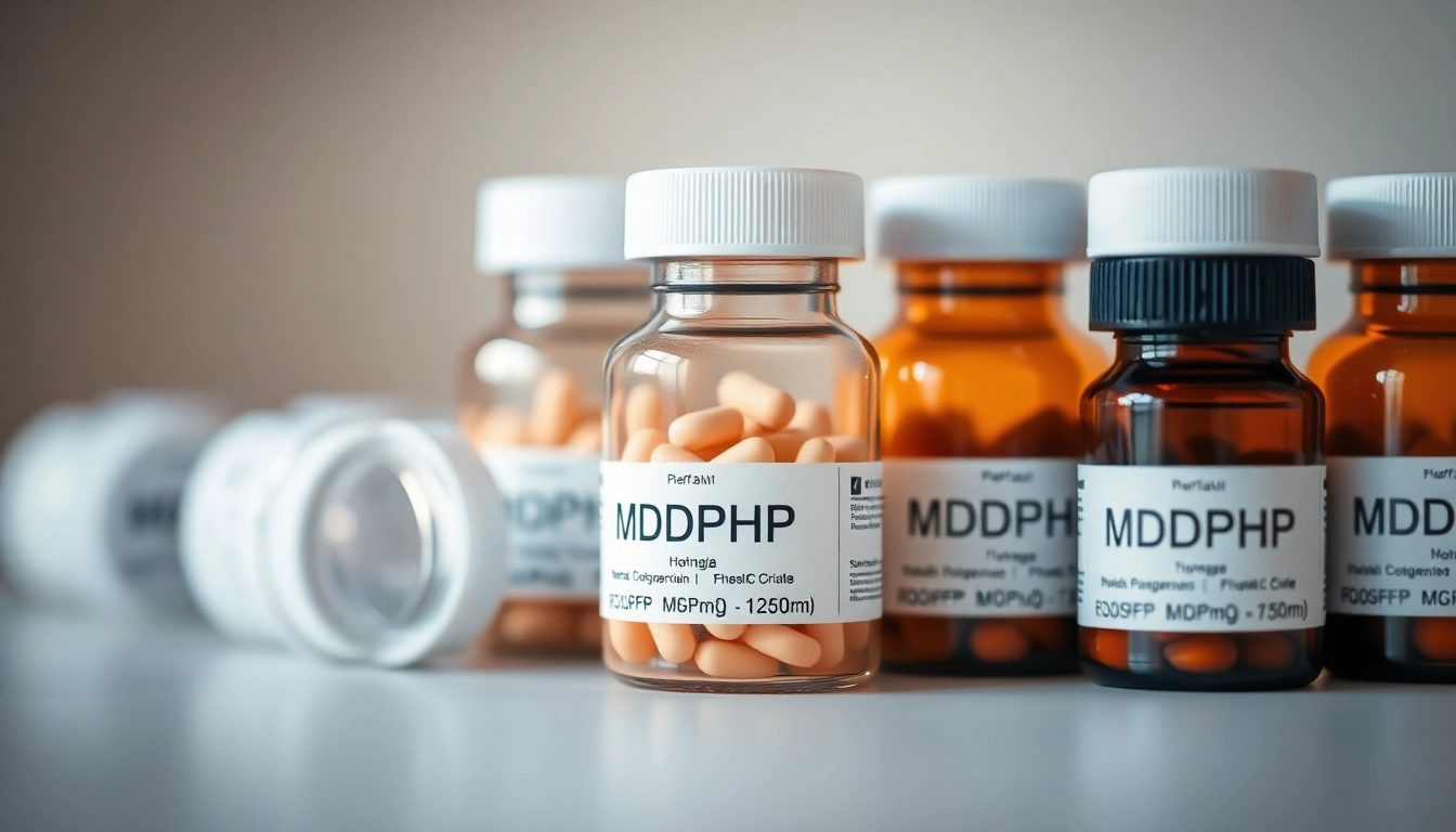 Buy MDPHP online in high-quality pharmaceutical containers showcasing reliability.