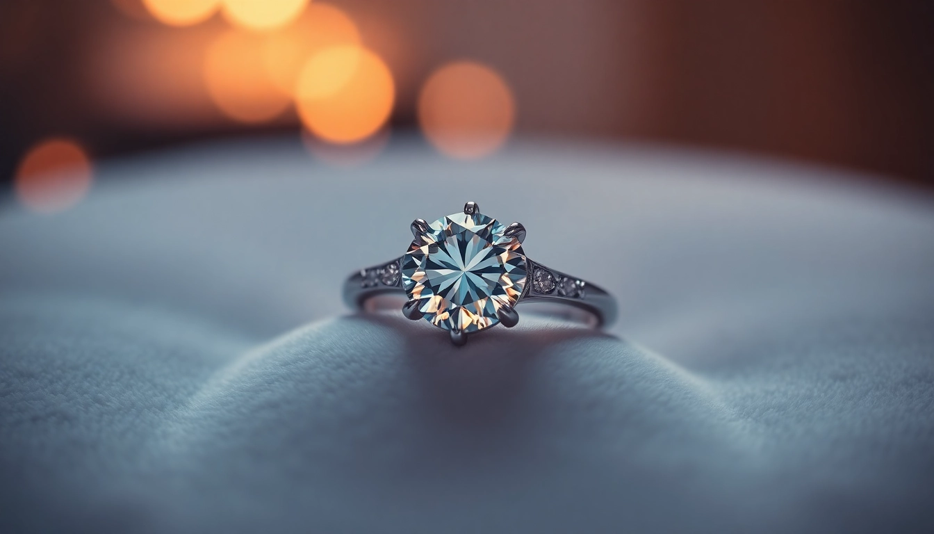 Admire the exquisite design of a 2 carat engagement ring featuring a brilliant cut diamond set on a finely crafted band.