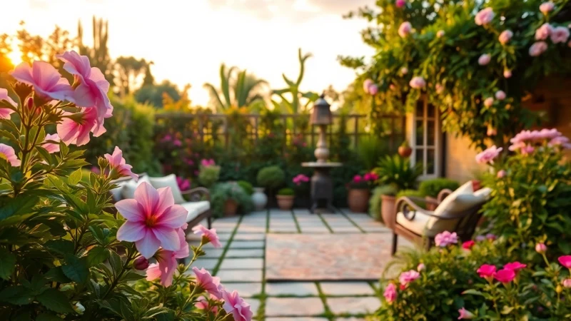 More Info on creating a beautiful garden space with vibrant flowers and cozy seating areas.