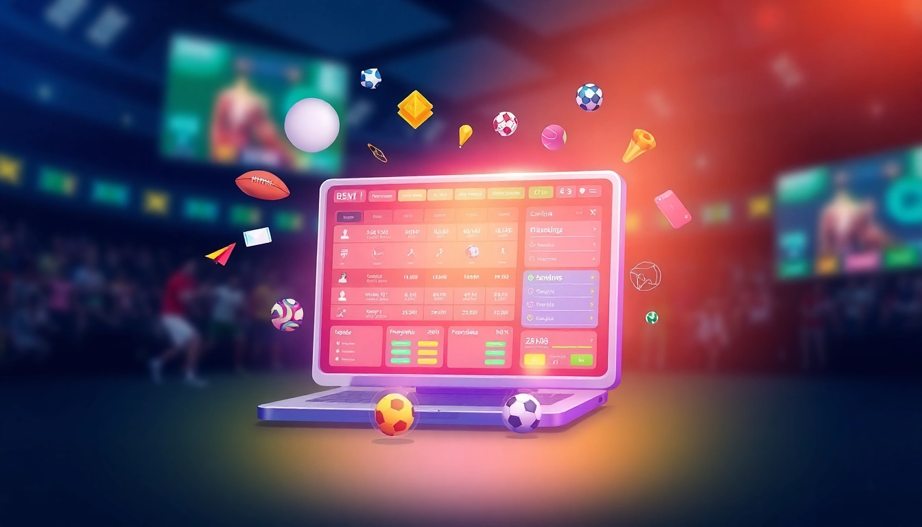 Engaging digital betting interface showcasing بت فوروارد sports betting options, vibrant colors, and an energetic atmosphere.