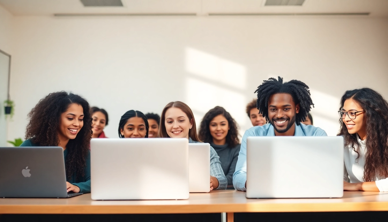 Students pursuing online university degrees from UK actively participating in virtual classes, showcasing diversity and engagement.