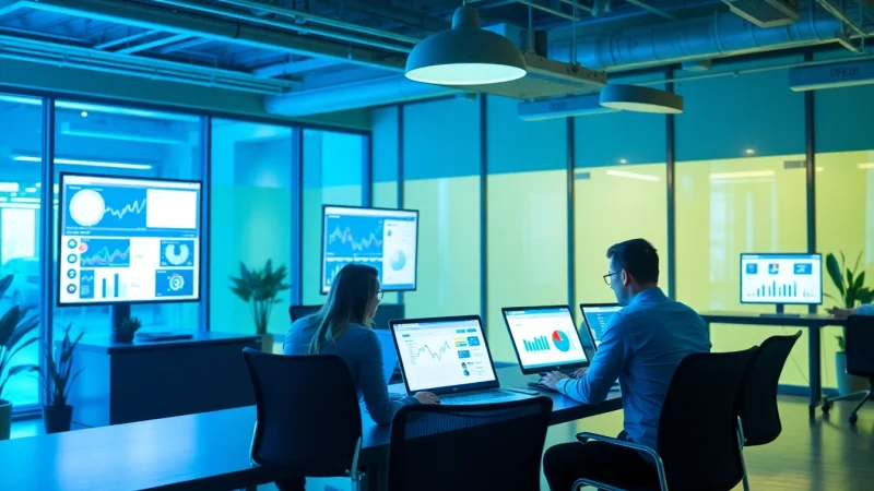 Visualize paid advertising and lead generation strategies with experts analyzing data and engaging modern tools.