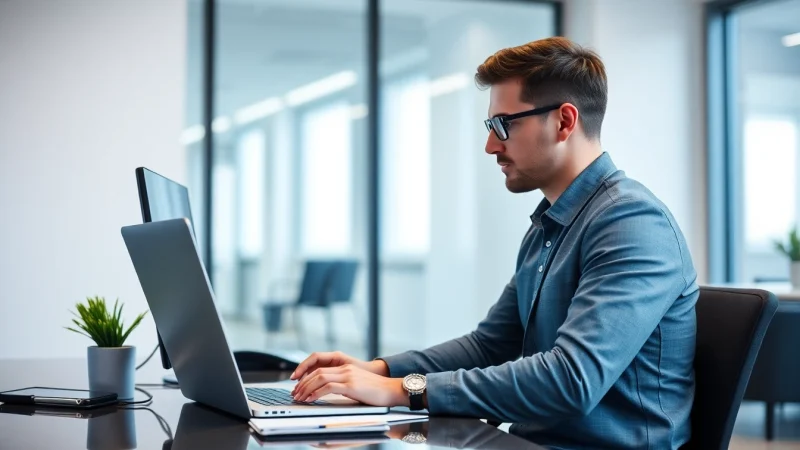 Een ICT beheerder optimaliseert bedrijfssoftware en hardware voor maximale efficiëntie.