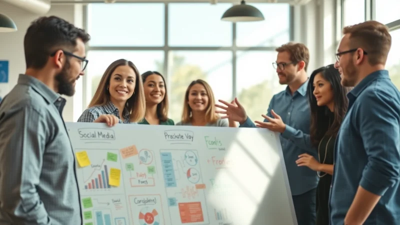 Boost engagement using innovative social media marketing strategies in a collaborative setting.