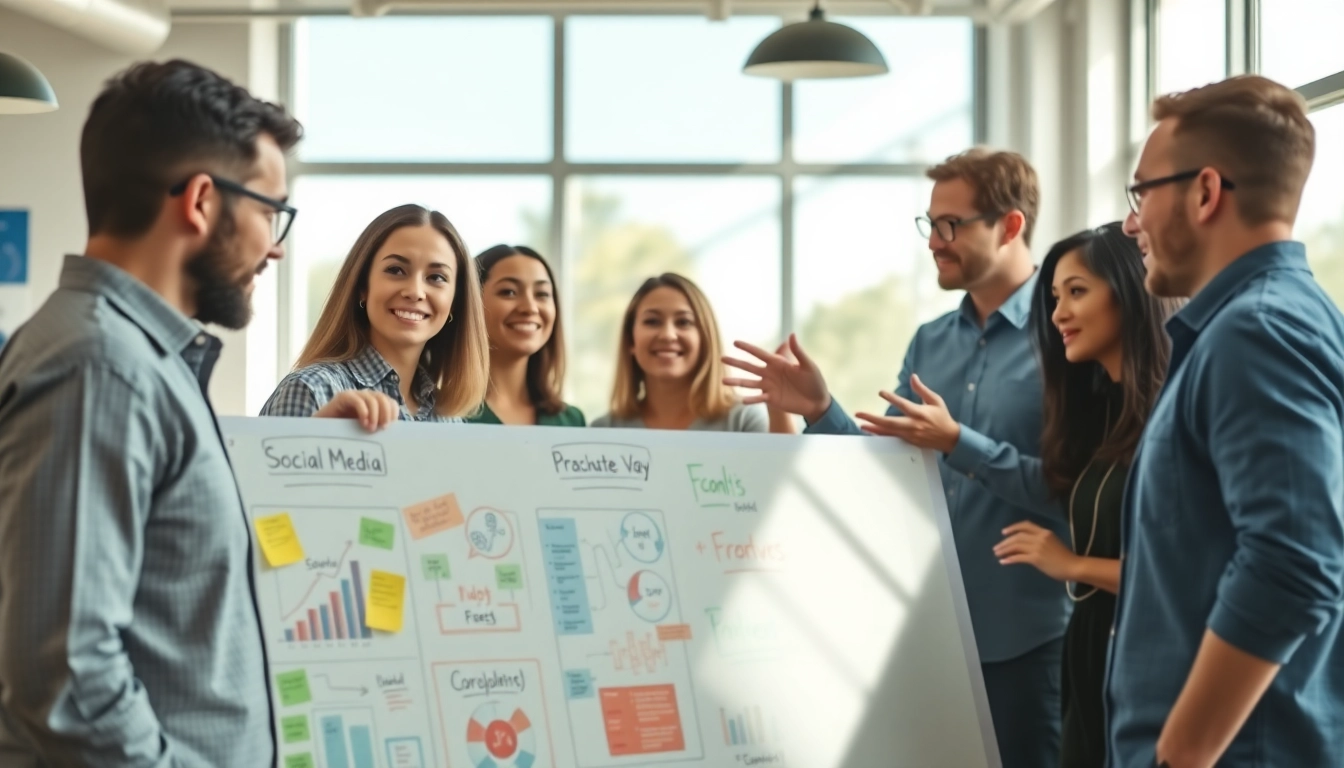 Boost engagement using innovative social media marketing strategies in a collaborative setting.