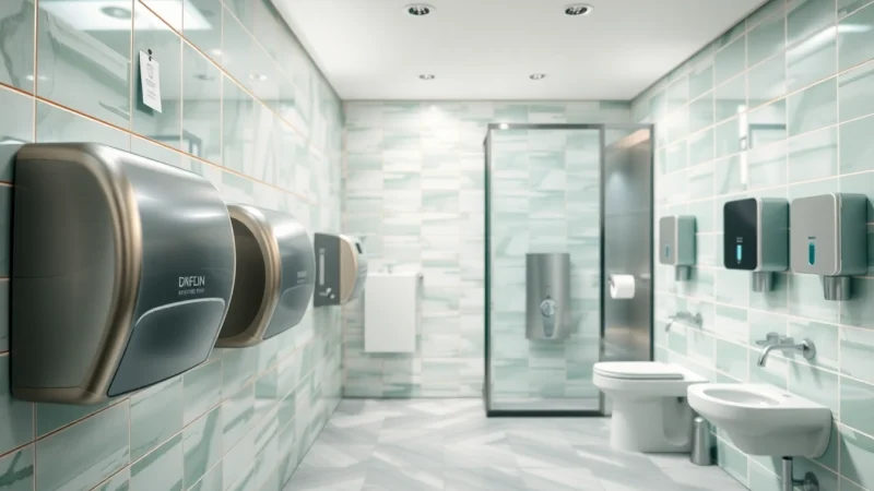 Showcasing quality Commercial Restroom Supplies in a modern restroom environment.