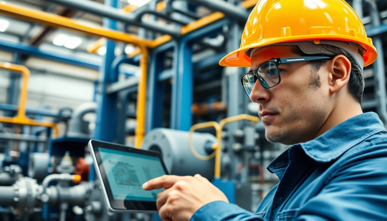 Pipe stress Company engineer analyzing pipe systems in a modern industrial environment.