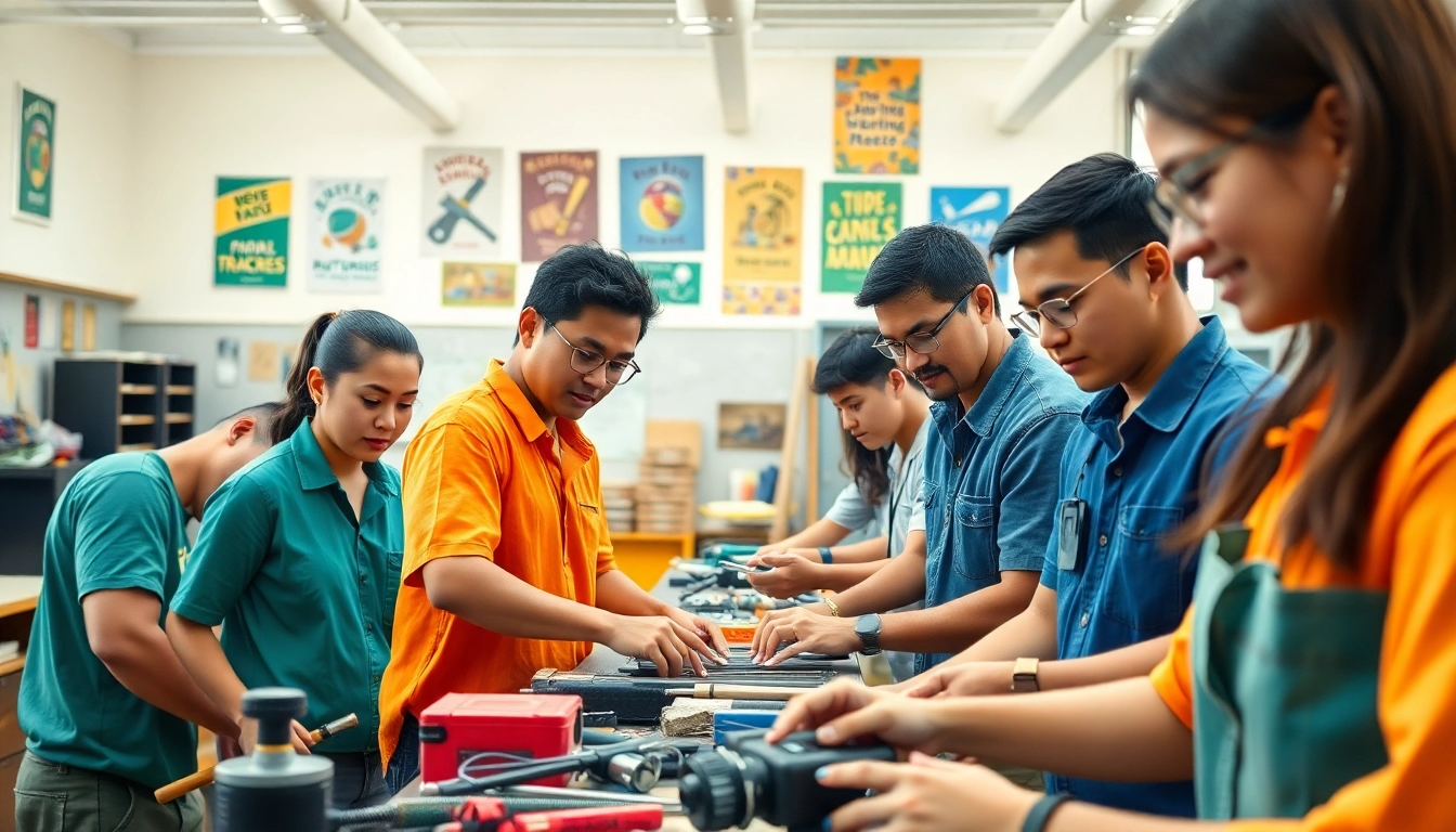 Students collaborating at Hawaii trade schools, showcasing hands-on training and teamwork.