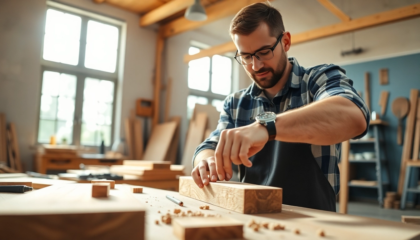Learn about carpentry apprenticeship near me through skilled craftsmanship in a bright workshop setting.