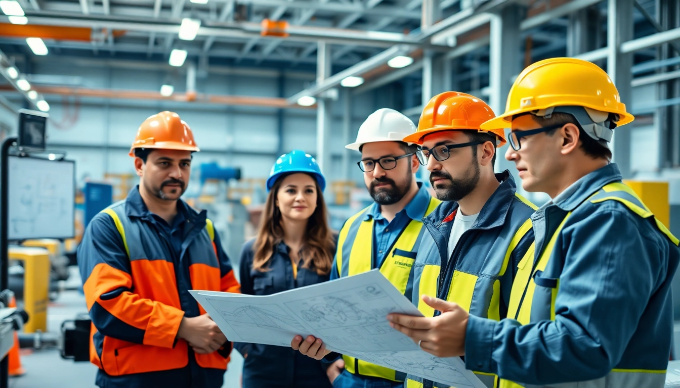 Engineers at a pipe stress Company evaluating structural integrity in an industrial workspace.