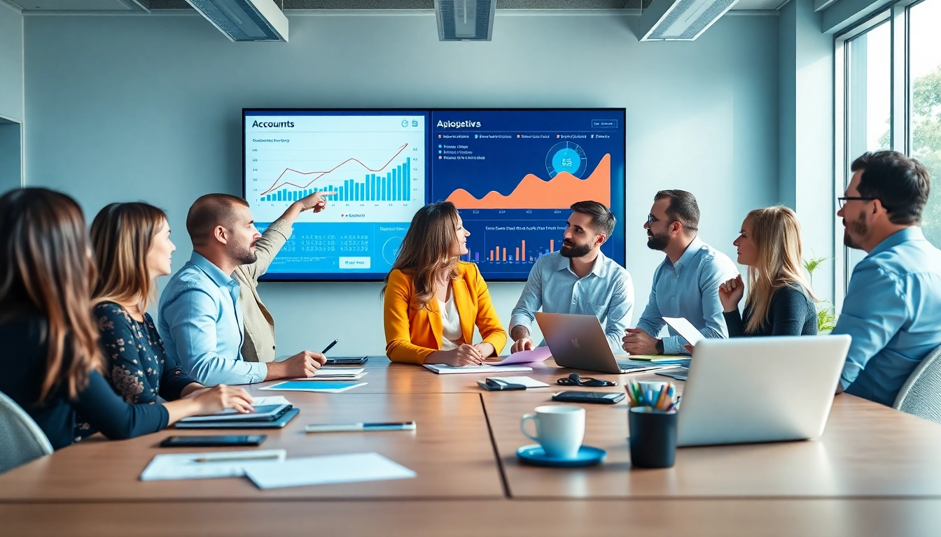 Explore best accounts payable tools with a professional team collaborating in a bright office setting.