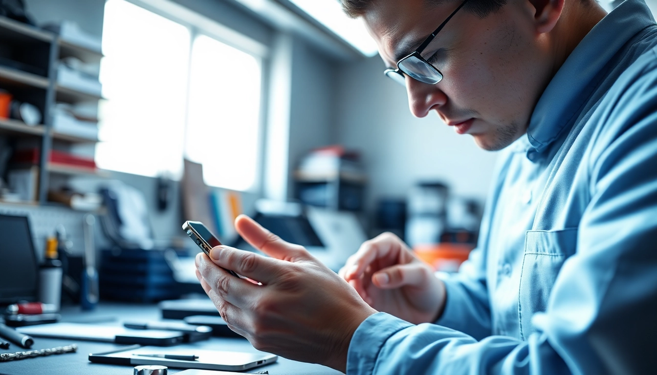 Riparazione iPhone Torino da un tecnico specializzato in un ambiente professionale.