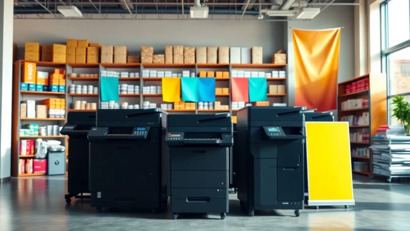 Engaging view of an Edmonton print shop highlighting vibrant printing services and materials for customers.