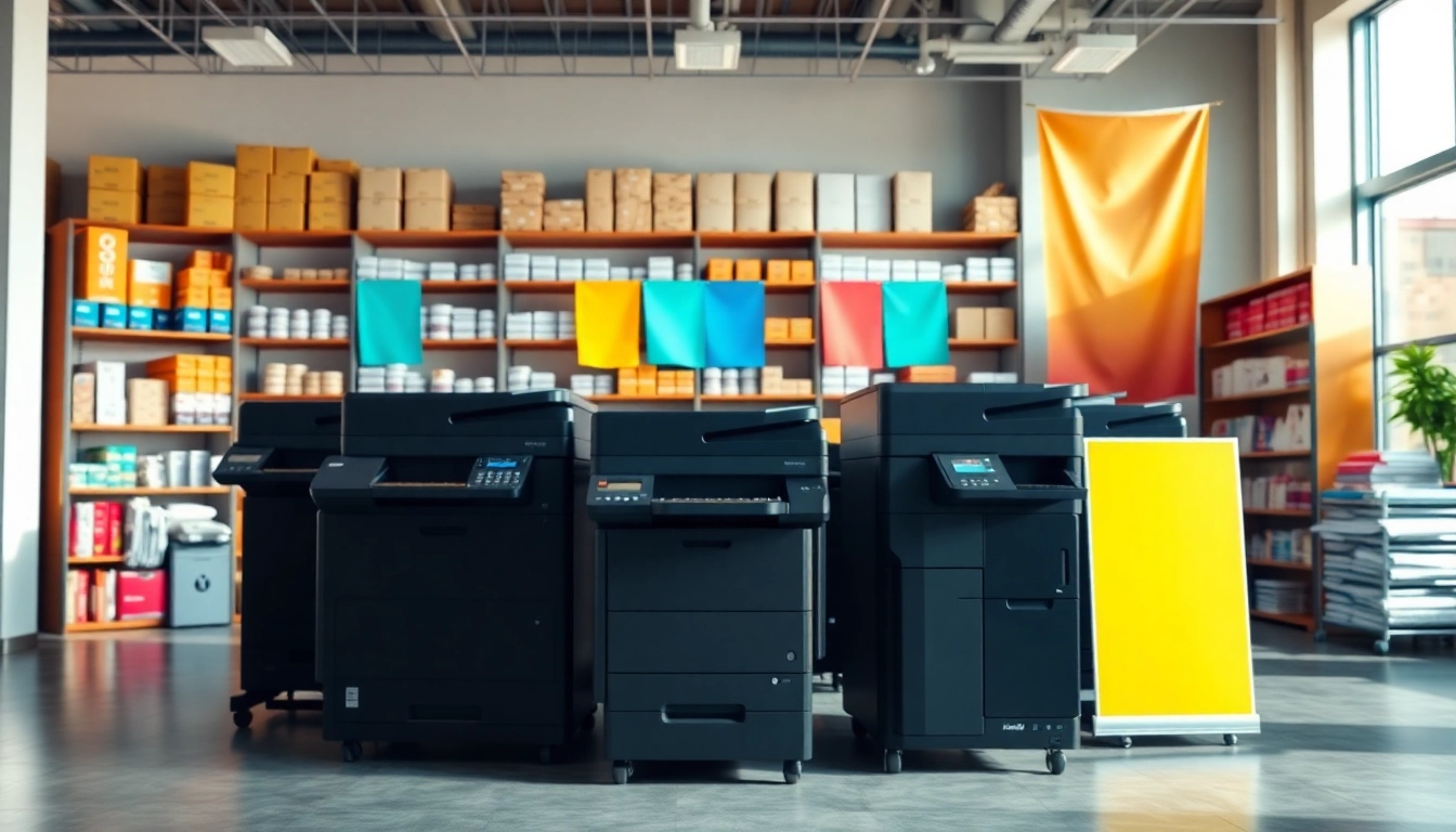 Engaging view of an Edmonton print shop highlighting vibrant printing services and materials for customers.