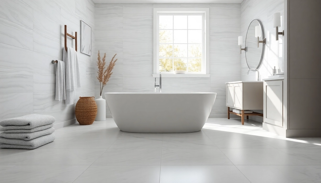 Showcasing a beautifully designed bathroom remodeling with modern fixtures and natural light.