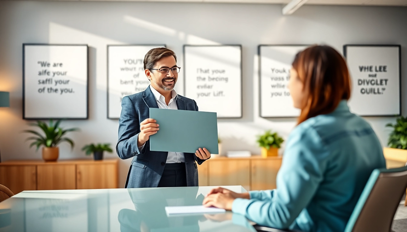 Buy UK degree from an academic advisor in a modern office, symbolizing guidance and success.