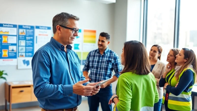 Park City Workplace Safety Consultant collaborating with a team to enhance workplace safety.