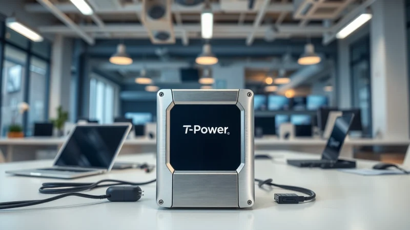 Showcasing the high-quality TPower supply unit in a modern workspace for enhanced technology.