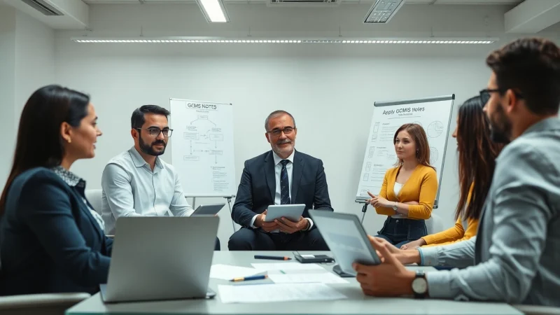 Apply for GCMS notes with a diverse team collaborating in a modern office.