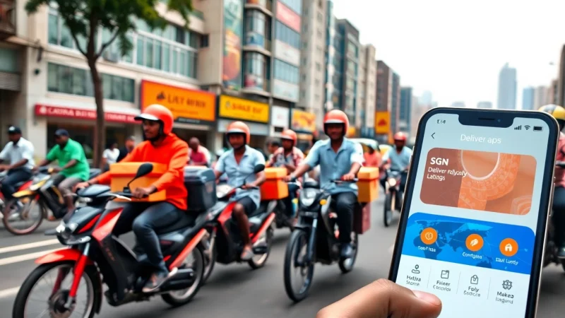 Highlighting delivery apps in Lagos, delivery personnel skillfully navigate busy streets.