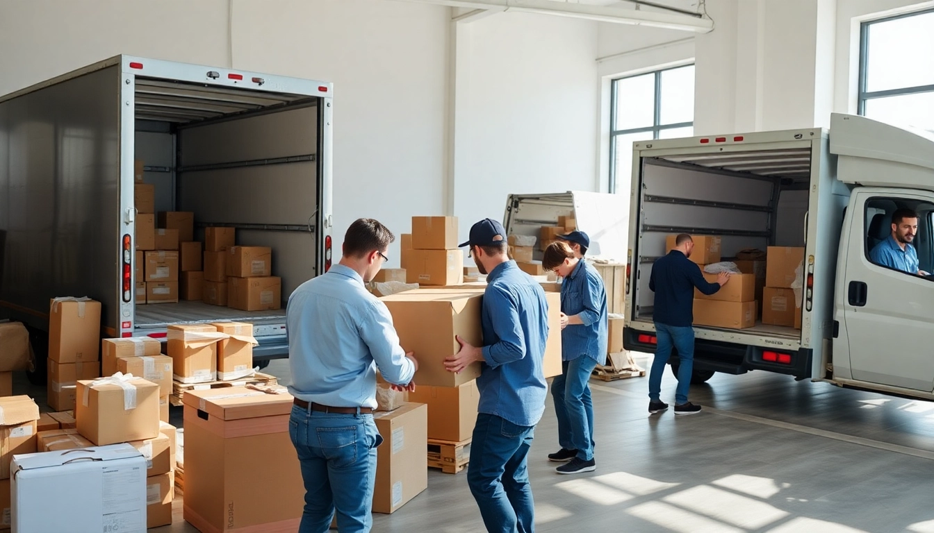 Umzugsfirma Erlangen team efficiently performing a relocation service in bright, organized surroundings.