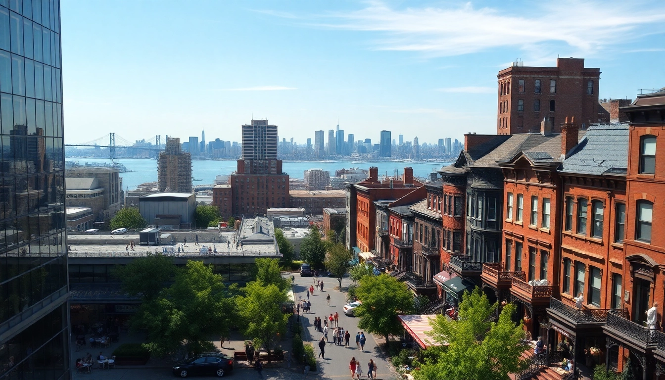 Experience the lively Downtown Jersey City with its mix of modern buildings and historic architecture.