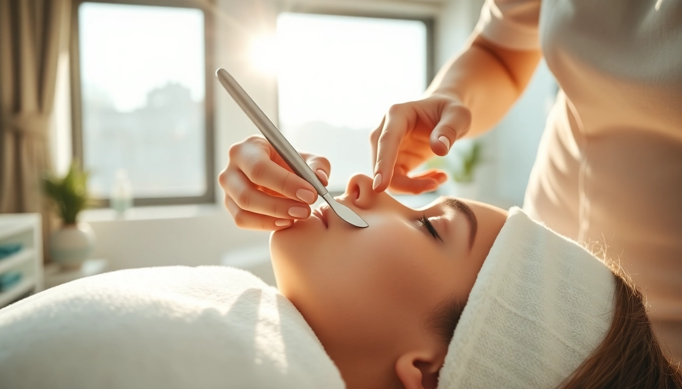 Experience exceptional dermaplaning near me in a serene spa environment, showcasing professional skincare techniques.