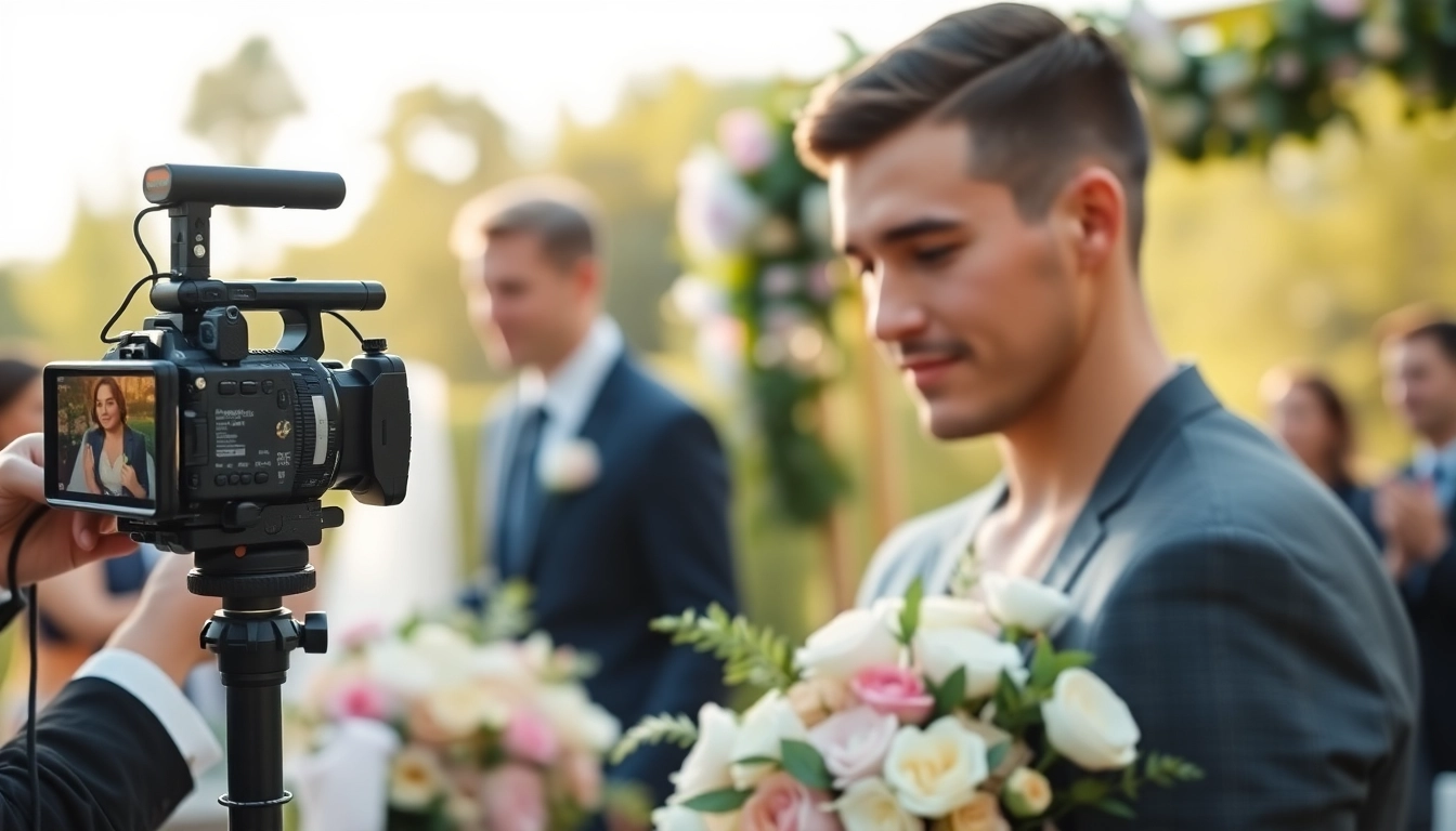 Capture unforgettable moments with a skilled wedding videographer in Ireland, showcasing love and joy at a stunning outdoor event.