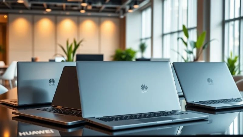 Comparativa de laptops Huawei destacando sus características de diseño y rendimiento.