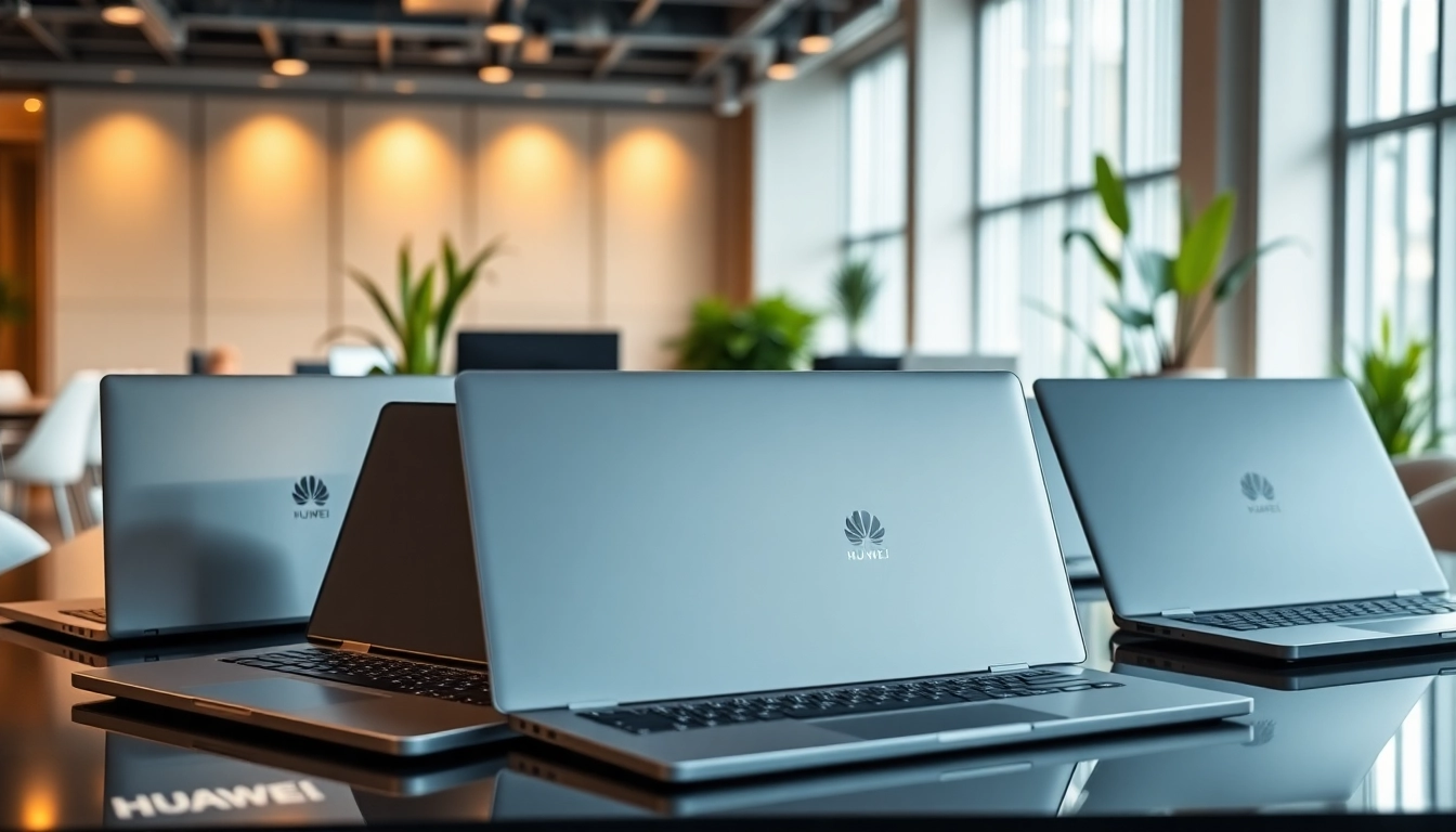 Comparativa de laptops Huawei destacando sus características de diseño y rendimiento.