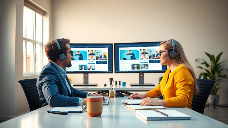 Engaged professionals searching for online jobs PH opportunities in a bright workspace.