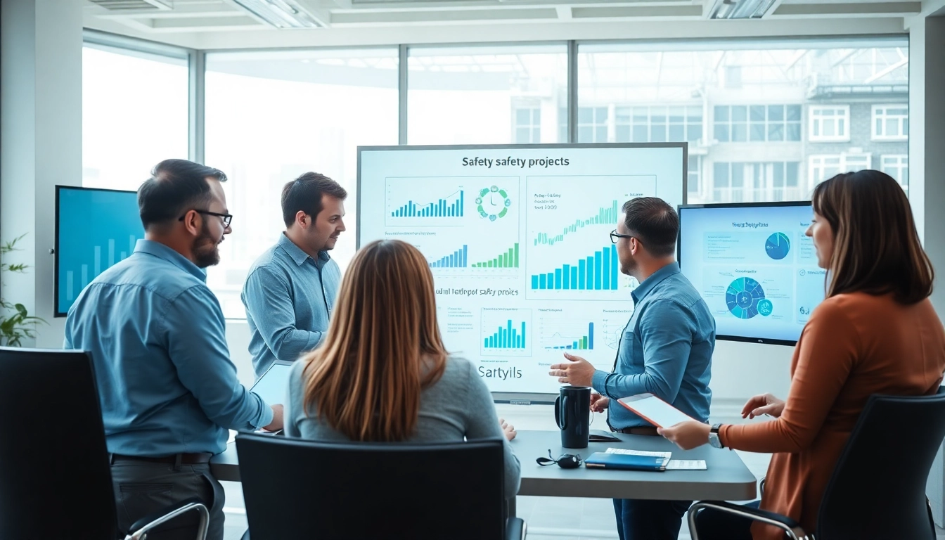 Enhancing safety collaboration software through teamwork in a modern office environment.