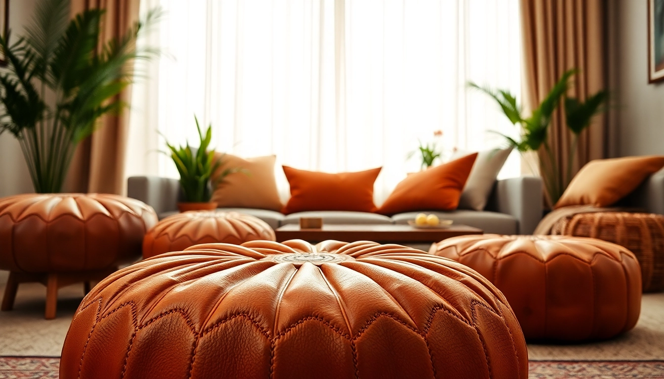 Enhance your decor with Moroccan leather poufs and ottomans from http://labboho.com/collections/leather-poufs-ottomans, featuring elegant designs.