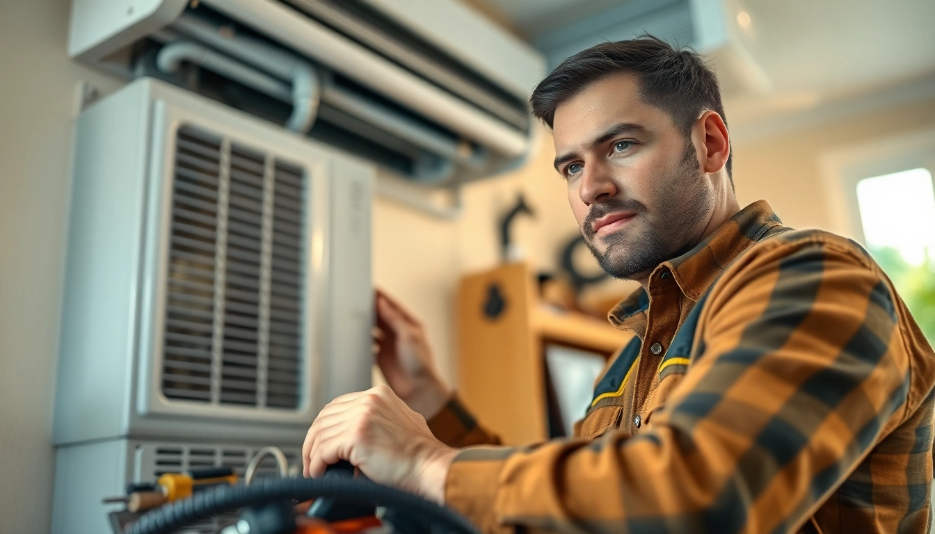 AC repair glendale az services provided by a professional technician in a home environment.