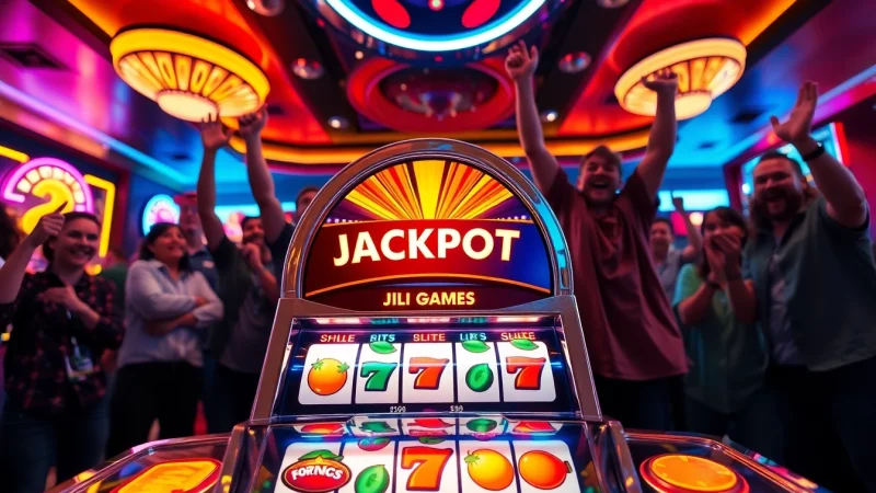 Engaging scene with JILI Games slot machine in vibrant casino, attracting players and excitement.