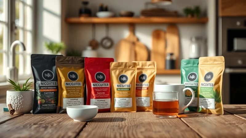 Explore what are nicotine pouches with a close-up view of various pouch flavors on a wooden surface.