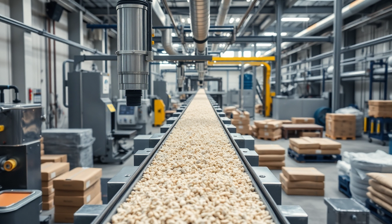 Efficient vacuum conveyor transporting bulk materials in a modern industrial facility.