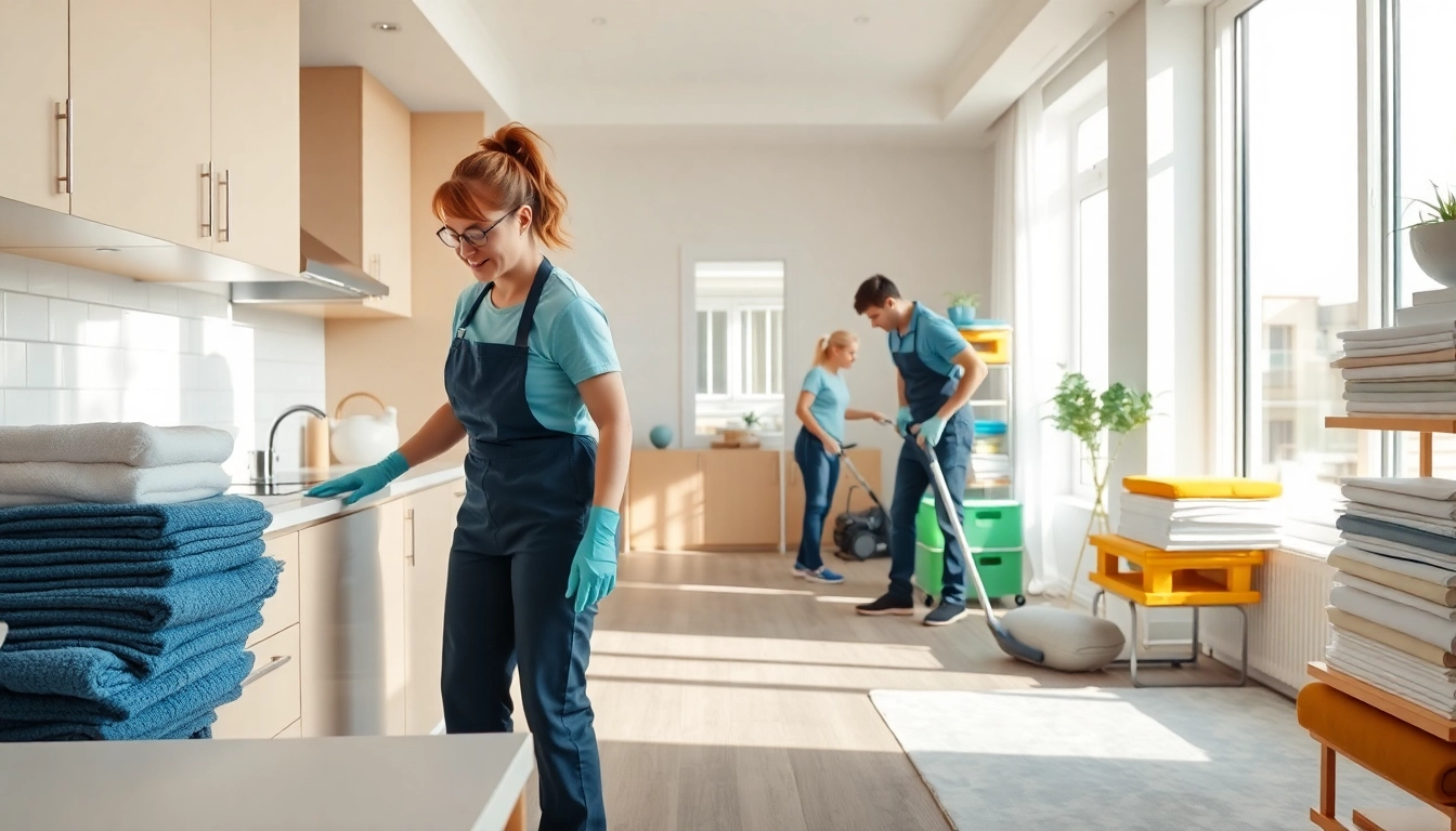 Efficient bond cleaning Logan service highlighting professional cleaners in action.