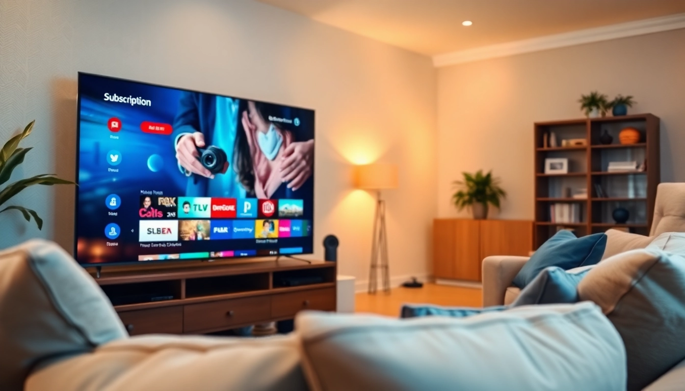 Enhance your viewing experience with IPTV Subscription USA displayed on a modern smart TV.