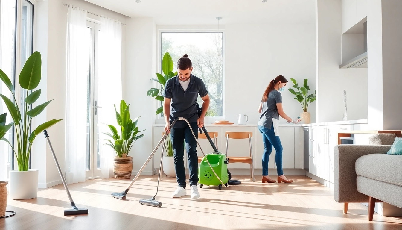 Bond cleaning Logan team demonstrates professional cleaning in an immaculate apartment setting.