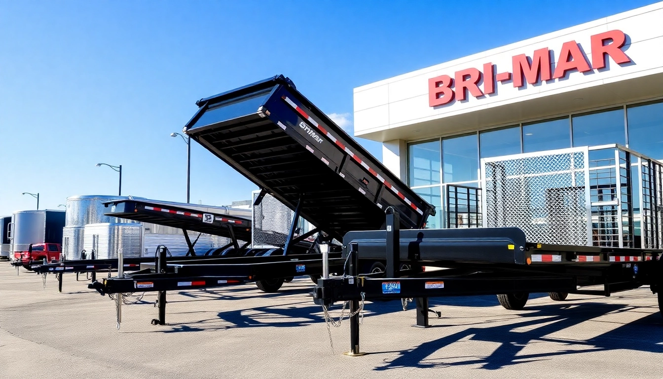 Bri-Mar trailers for sale near me showcased in a well-lit dealership setting.