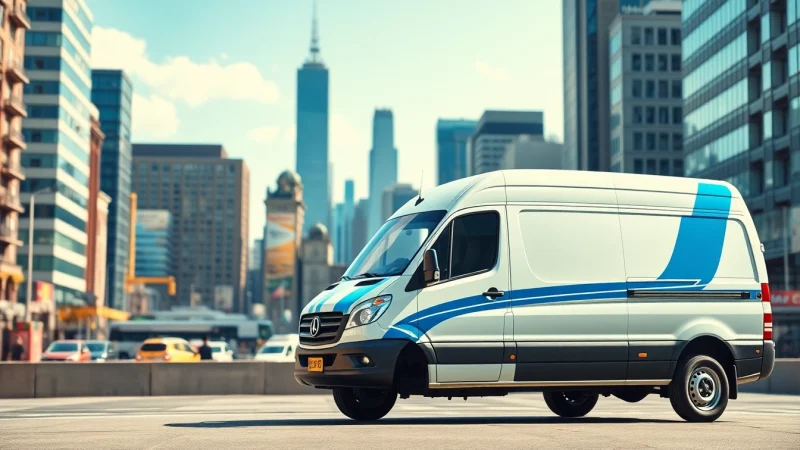Delivering packages with a nationwide courier service in a busy urban environment.
