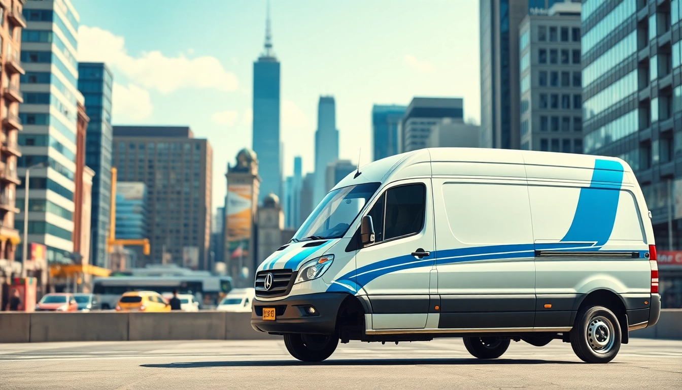 Delivering packages with a nationwide courier service in a busy urban environment.