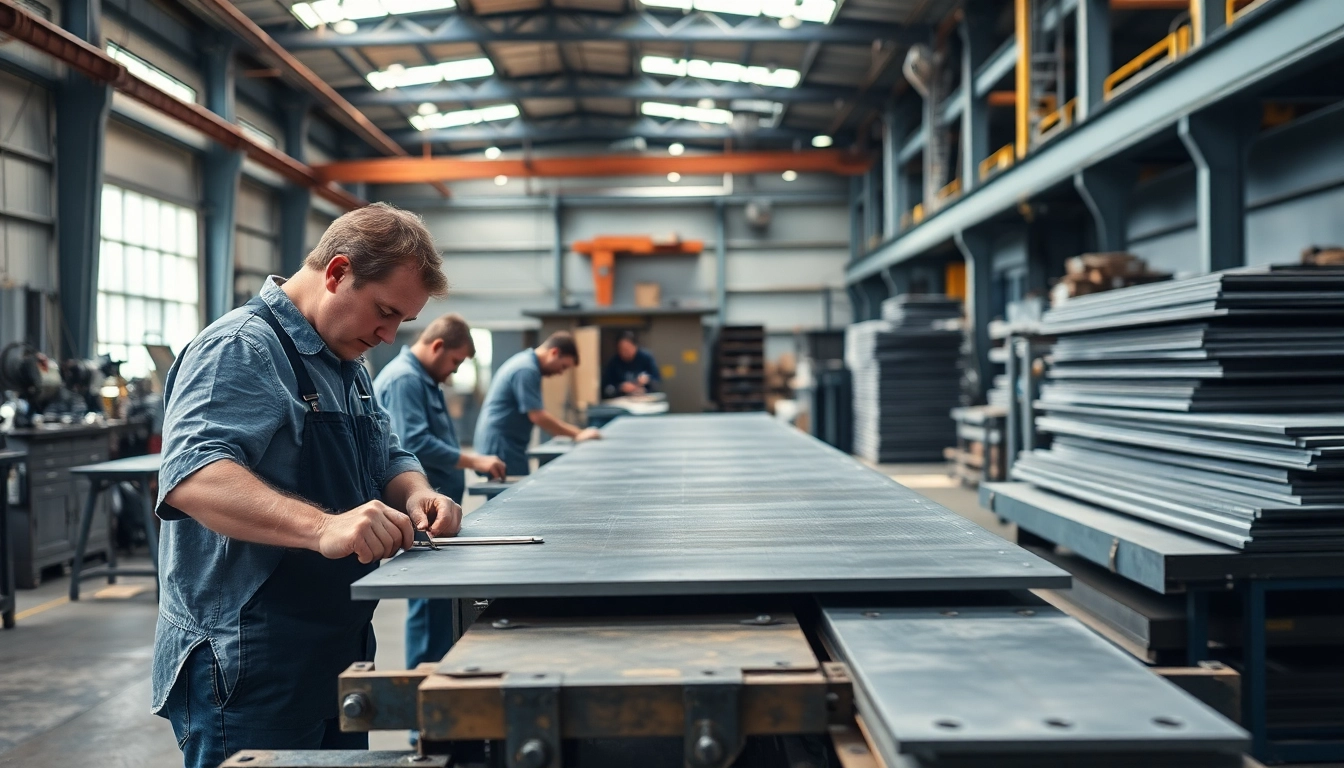 Metal manufacturer Edmonton showcasing skilled artisans in a vibrant metal fabrication workshop.