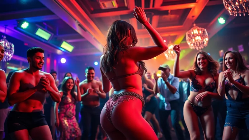 חשפניות במרכז מופיעות במסיבת רווקים עם הופעה מרהיבה ואווירה אנרגטית.