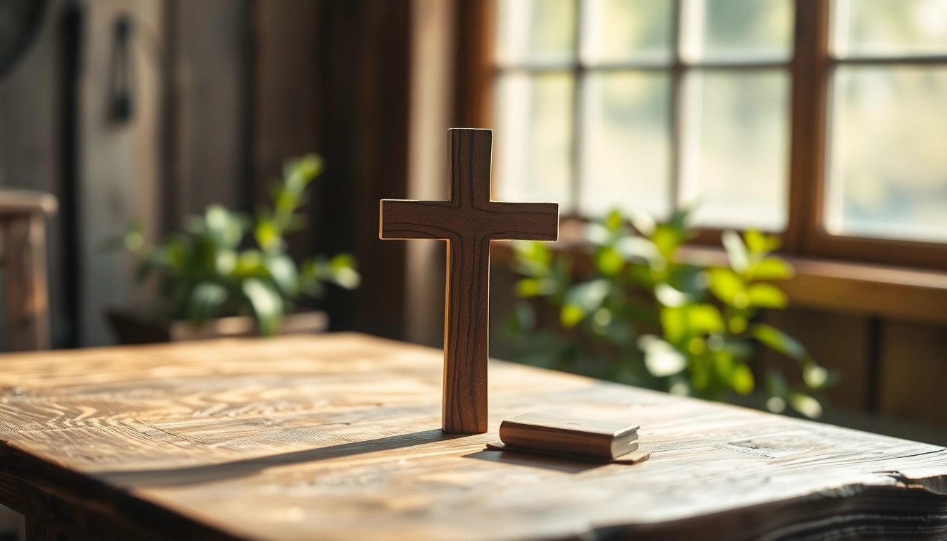Handmade crosses displayed elegantly on a rustic wooden table with natural lighting.