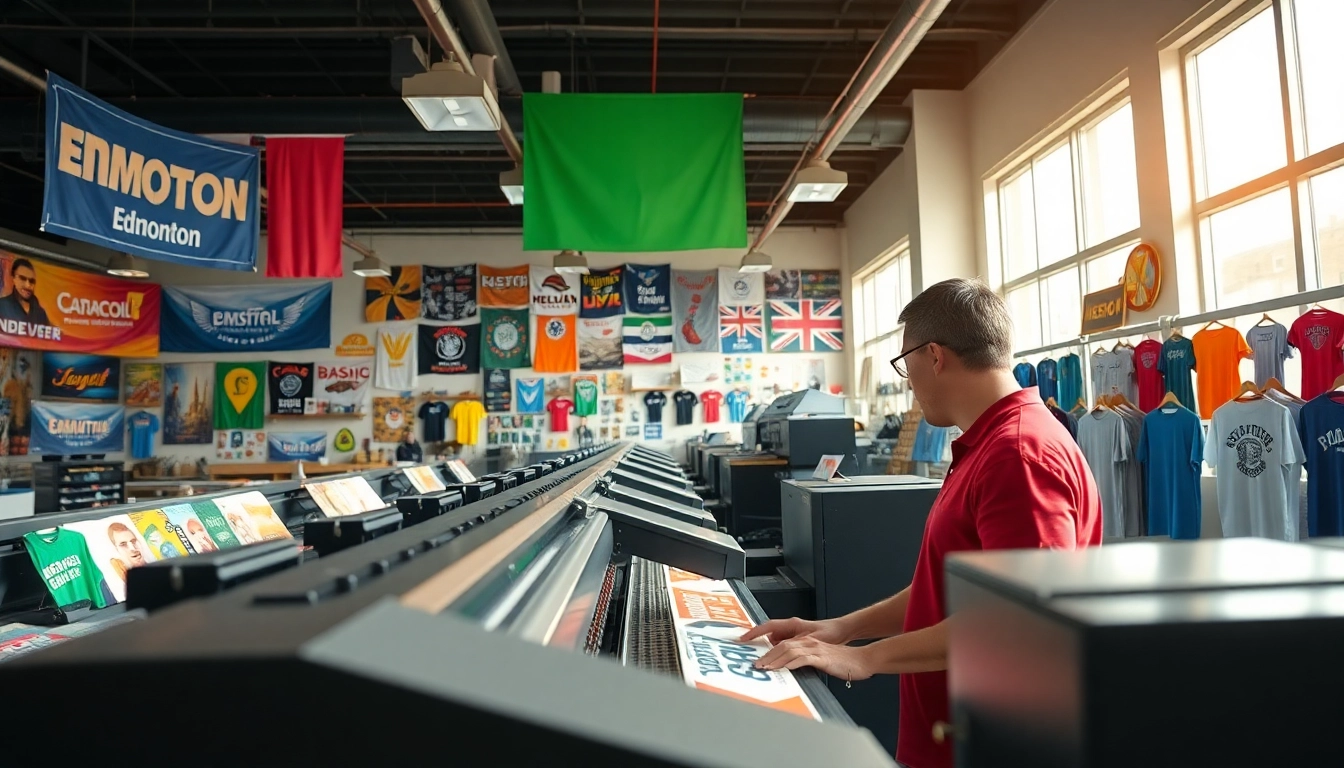 Showcasing the vibrant services of an edmonton print shop with colorful printed materials.